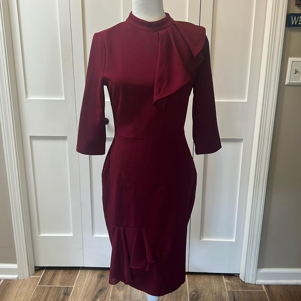 Burgundy Sheath Dress